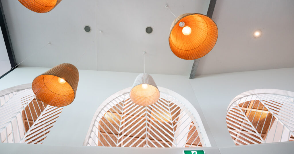 Modern renovated ceiling in a Peregian Beach restaurant